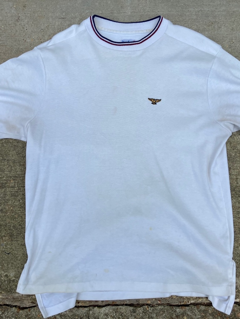 Vintage 70’s Stan Smith Duofold White Tennis Polo Shirt Size Large Made In USA